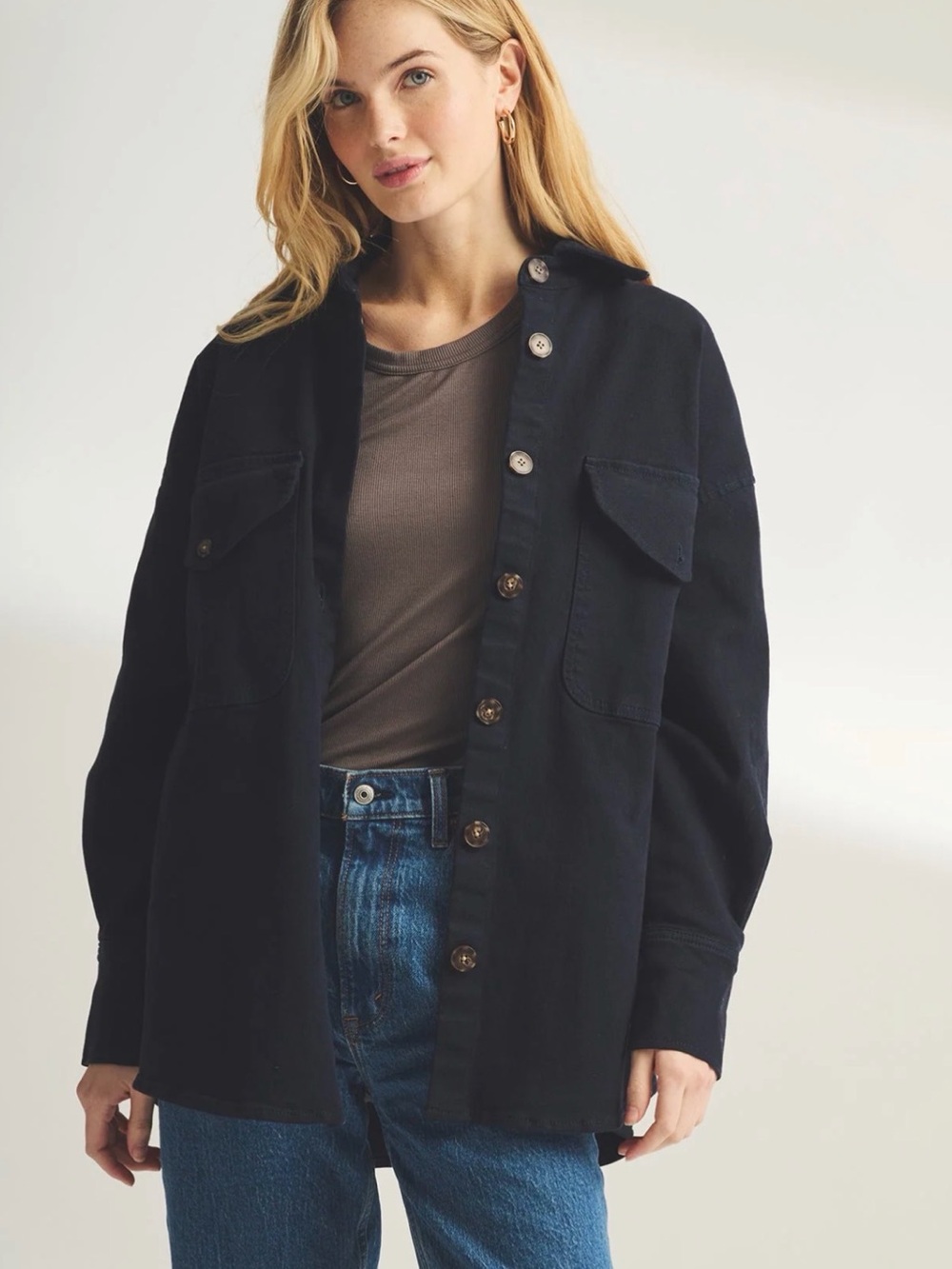 NWT NAADAM overshirt - navy - size S